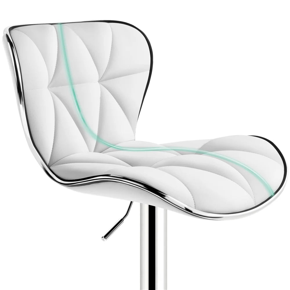 White PU Leather Swivel Bar Stool, Set of 2 Z8923