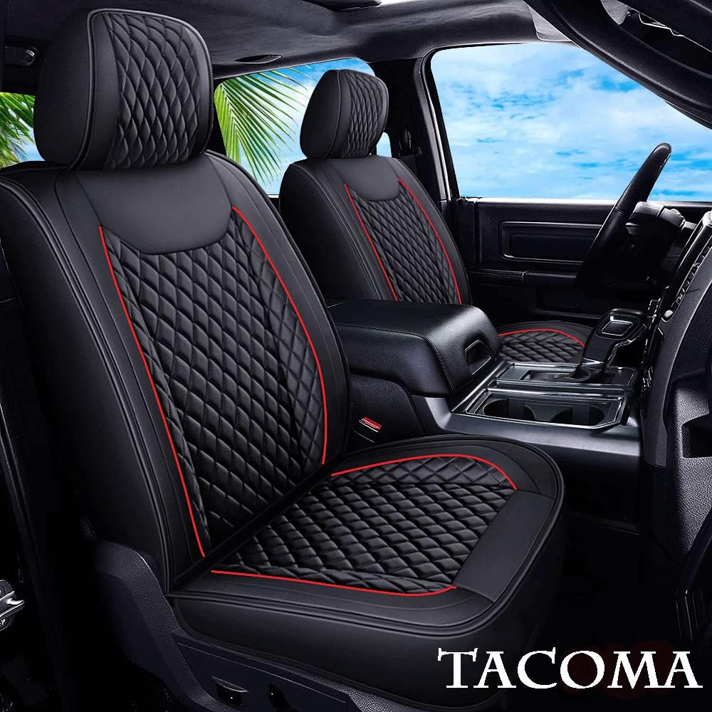 Coffee Waterproof Faux Leather Full Set Seat Covers S496