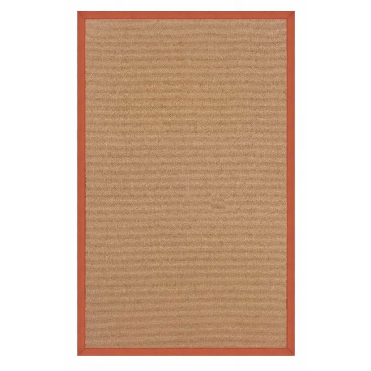 Machine Tufted Wool 4'x6' Rug in Cork Brown and Burnt Orange Z648503
