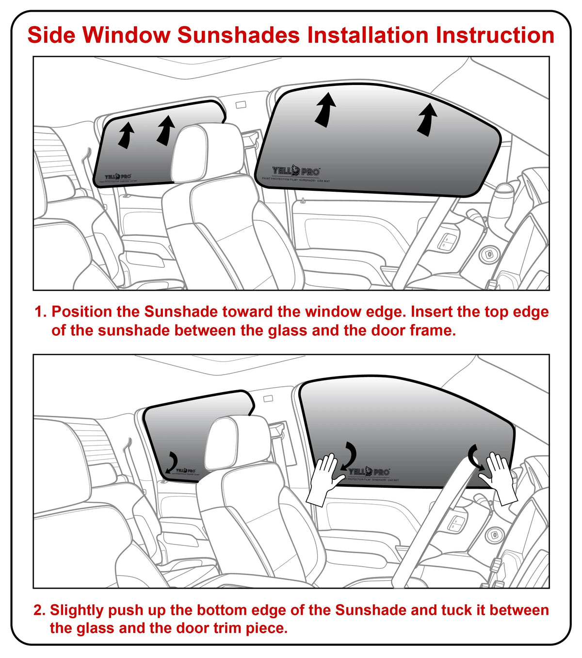Set of 2 Front Row Sunshades for Hyundai Santa Fe SUV D842
