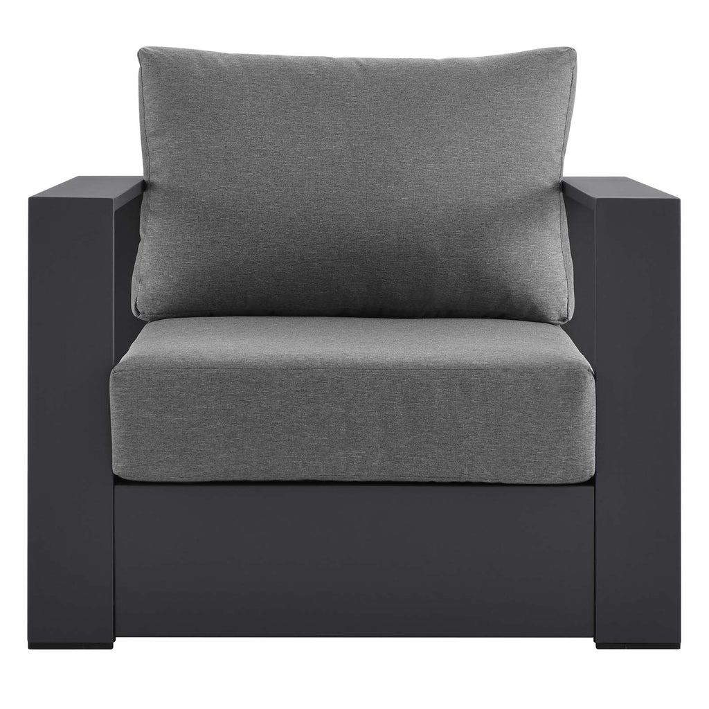 Powder-Coated Aluminum Armchair in Gray Charcoal A35417