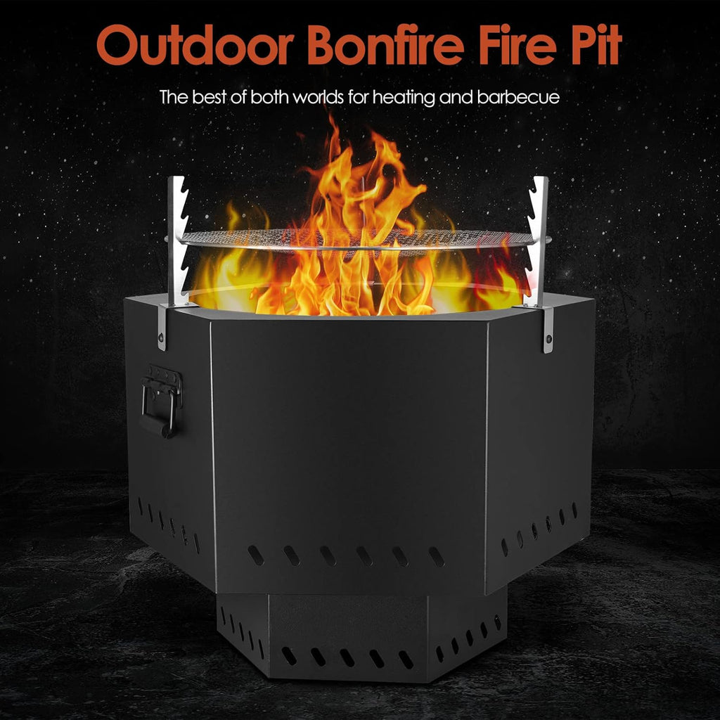 Portable 21'' Smokeless Wood Burning Fire Pit Y86895