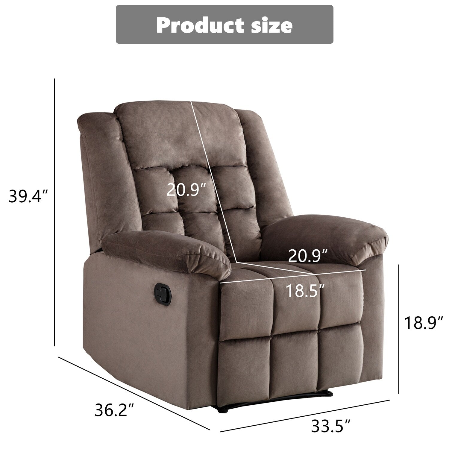 Brown Padded Manual Recliner P352970
