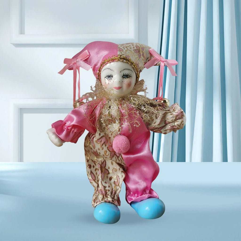 Porcelain Clown Doll with Costume K303326