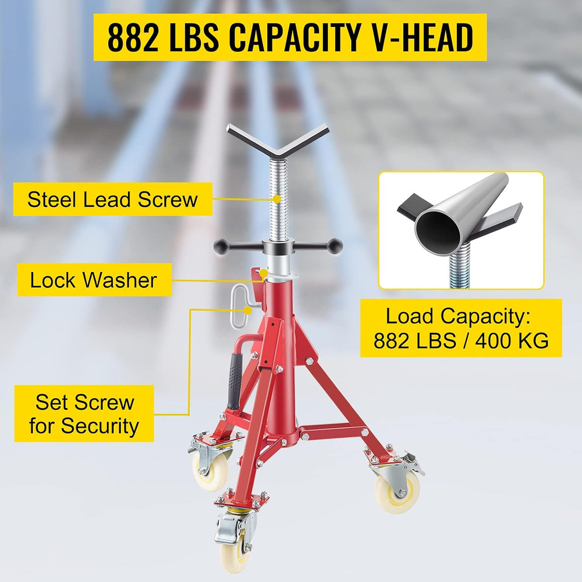 Adjustable Steel Pipe Stand with Casters T16788