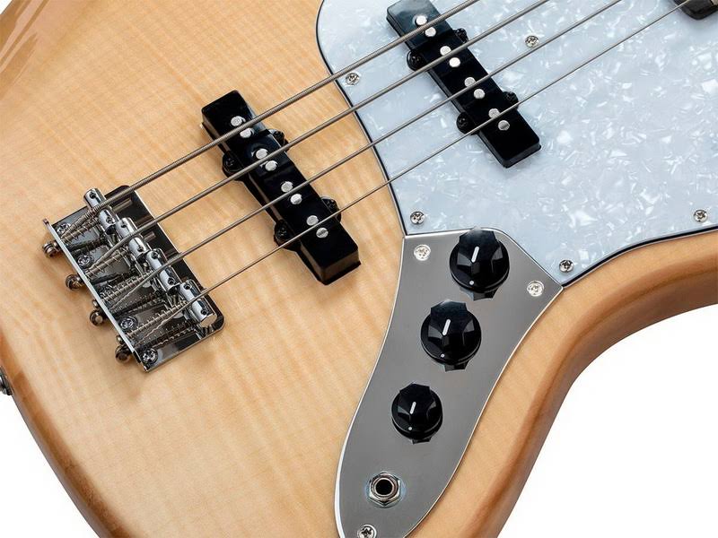 Natural Flamed Maple Electric Bass with Gig Bag G8840