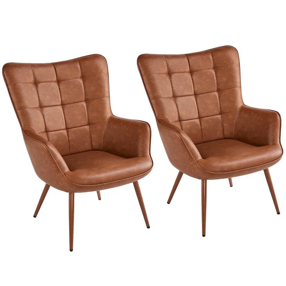 Brown Faux Leather Chair S884053