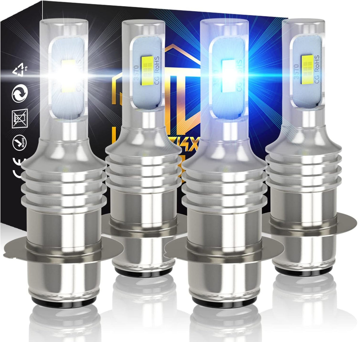 H6 H6M P15D BA20 LED Headlight Bulbs Combo Kit, Pack of 4 Pack of 2 O7549