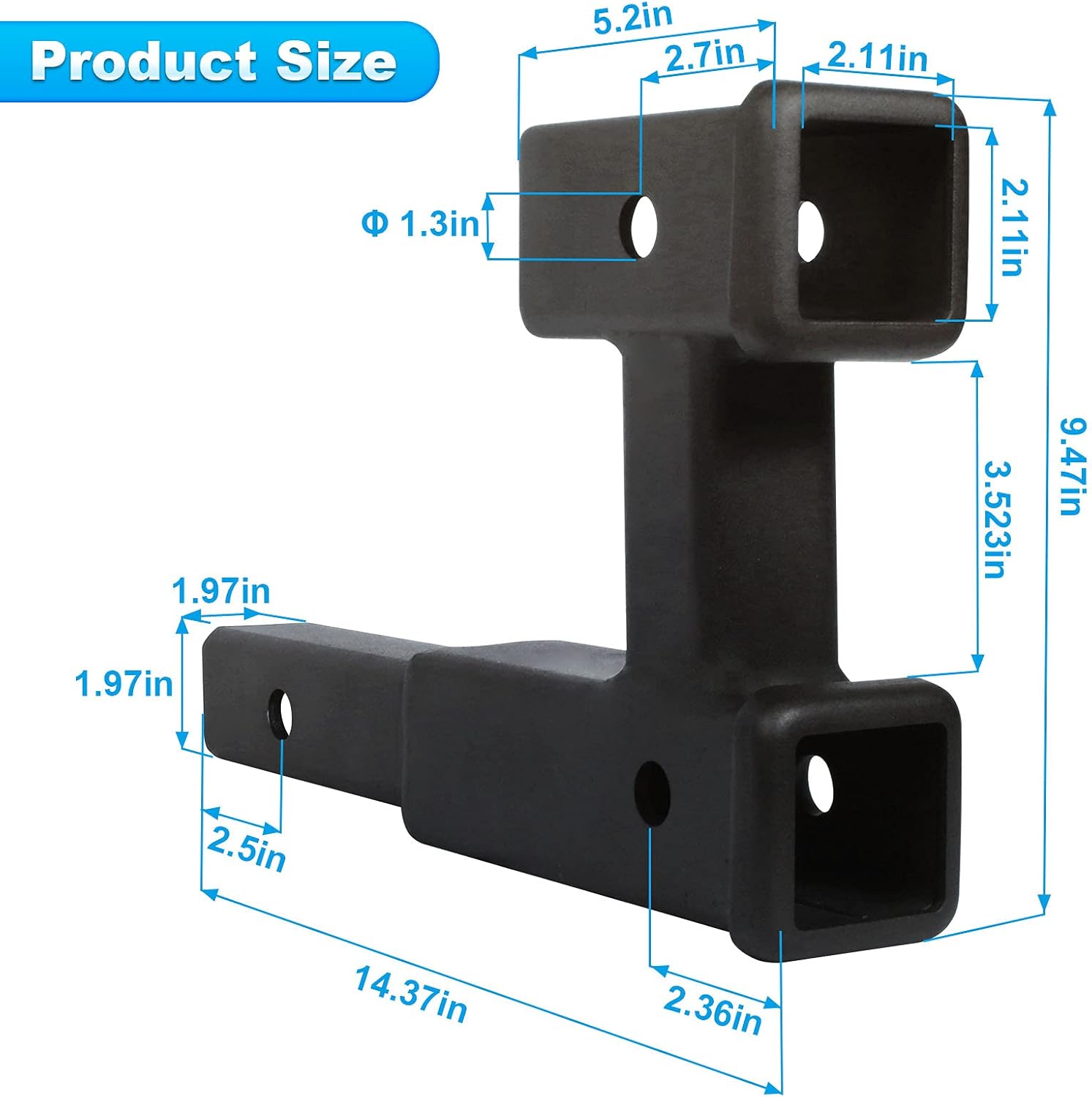 2 inch Trailer Hitch Receiver Extender Pack of 2 I771837