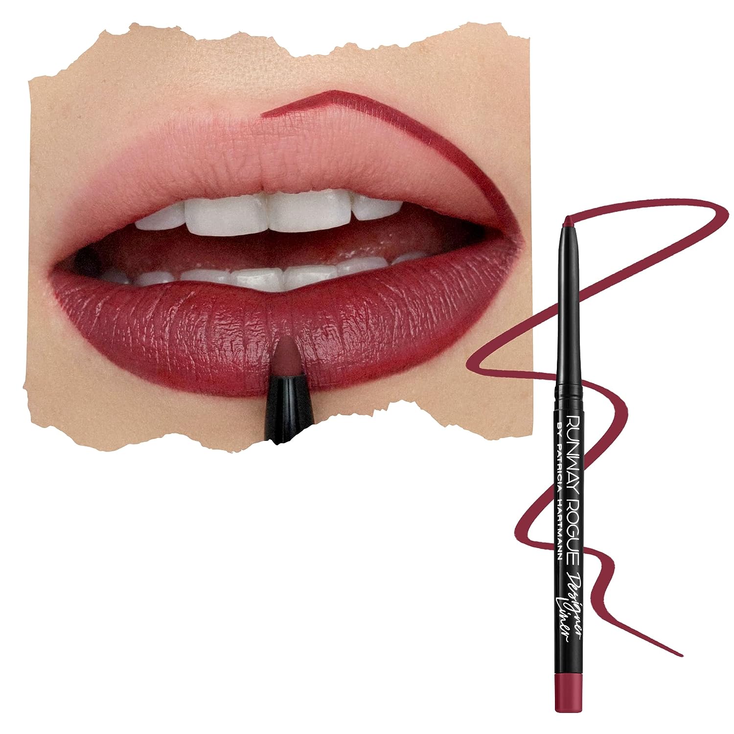 Matte Garnet-Maroon Lip Liner and Sharpener K28375