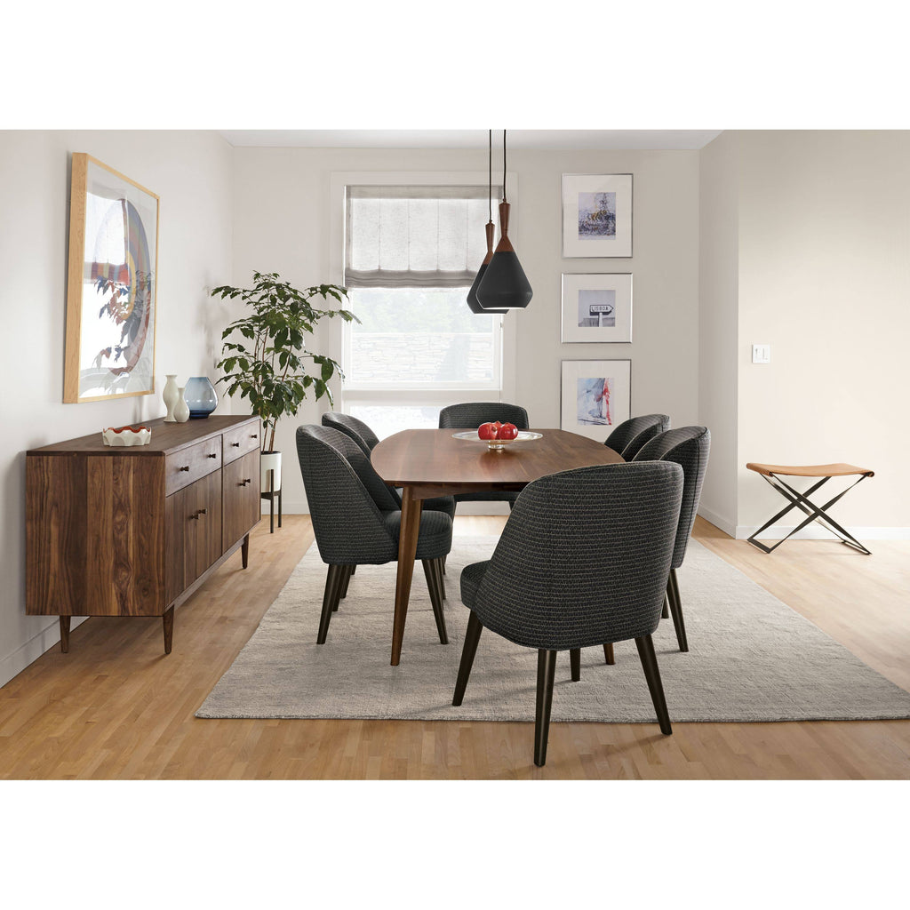 Modern Cora Side Chair in Tatum Moss with Charcoal Legs Green Brown Performance Fabric F6459