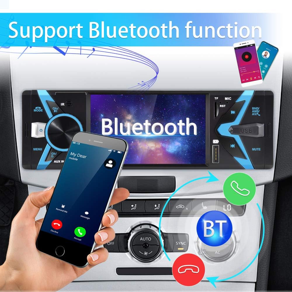 Single Din Car Stereo 4.3 Inch Bluetooth Radio with Rear View Camera Pack of 2 G22995