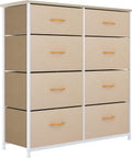 Charcoal 8 Drawer Fabric Dresser with Steel Frame and Wooden Top D181