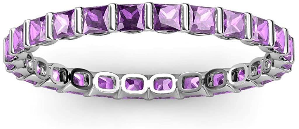 Princess Cut Amethyst 1 7/8 ctw Channel Set Eternity Ring R8182