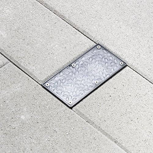 Solar Brick Landscape Path Light, 8x4 Recessed Polyresin Paver, 12 Warm White LEDs X8117