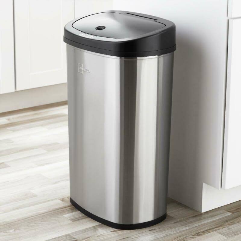 Black Stainless Steel Touchless Trash Can S322
