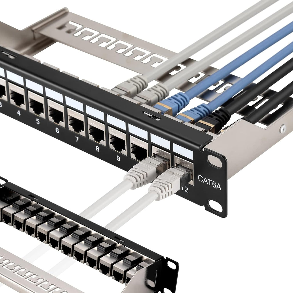 12 Port Cat6A Shielded Patch Panel, Pack of 2 G881