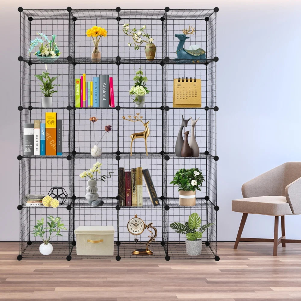 20-Cube Metal Wire Cube Storage Shelves Organizer K1876