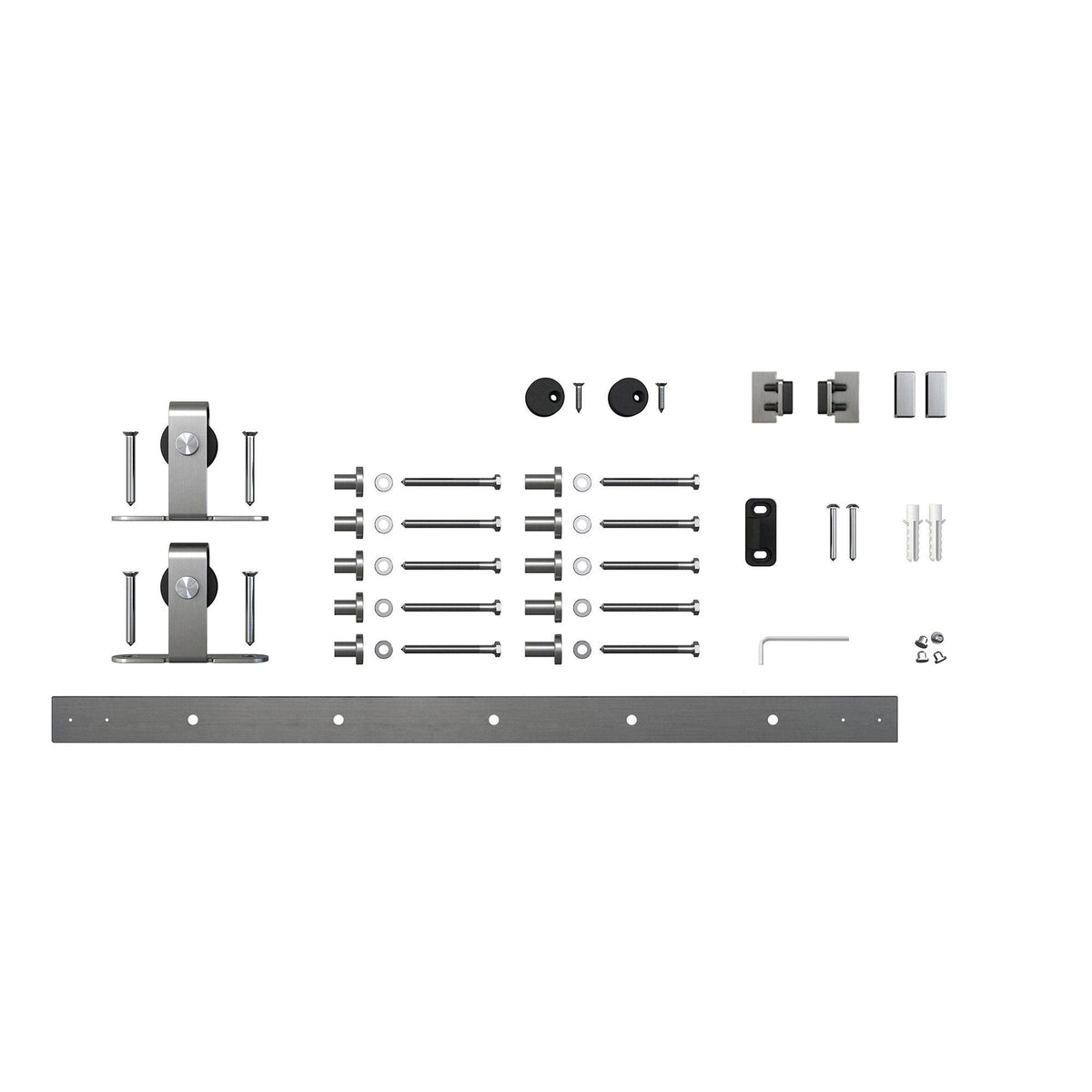 6 ft. Stainless Steel Sliding Barn Door Hardware Kit Y852168
