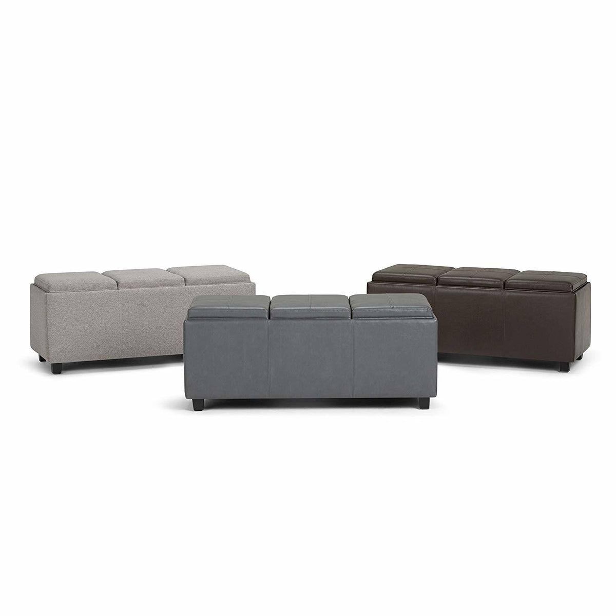 Stone Grey Storage Ottoman N8750