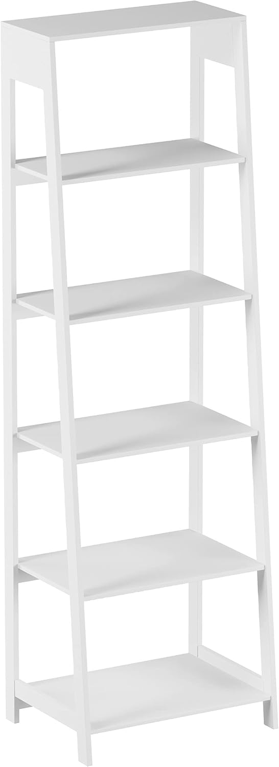 Gray 5-Tier Wooden Ladder Bookshelf H373
