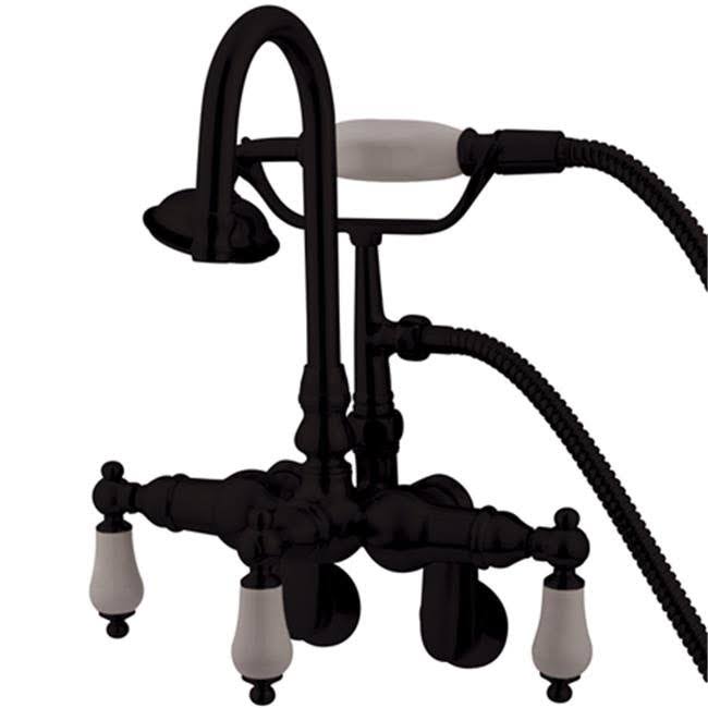 Oil Rubbed Bronze Wall Mount Clawfoot Tub Filler with Hand Shower L7054
