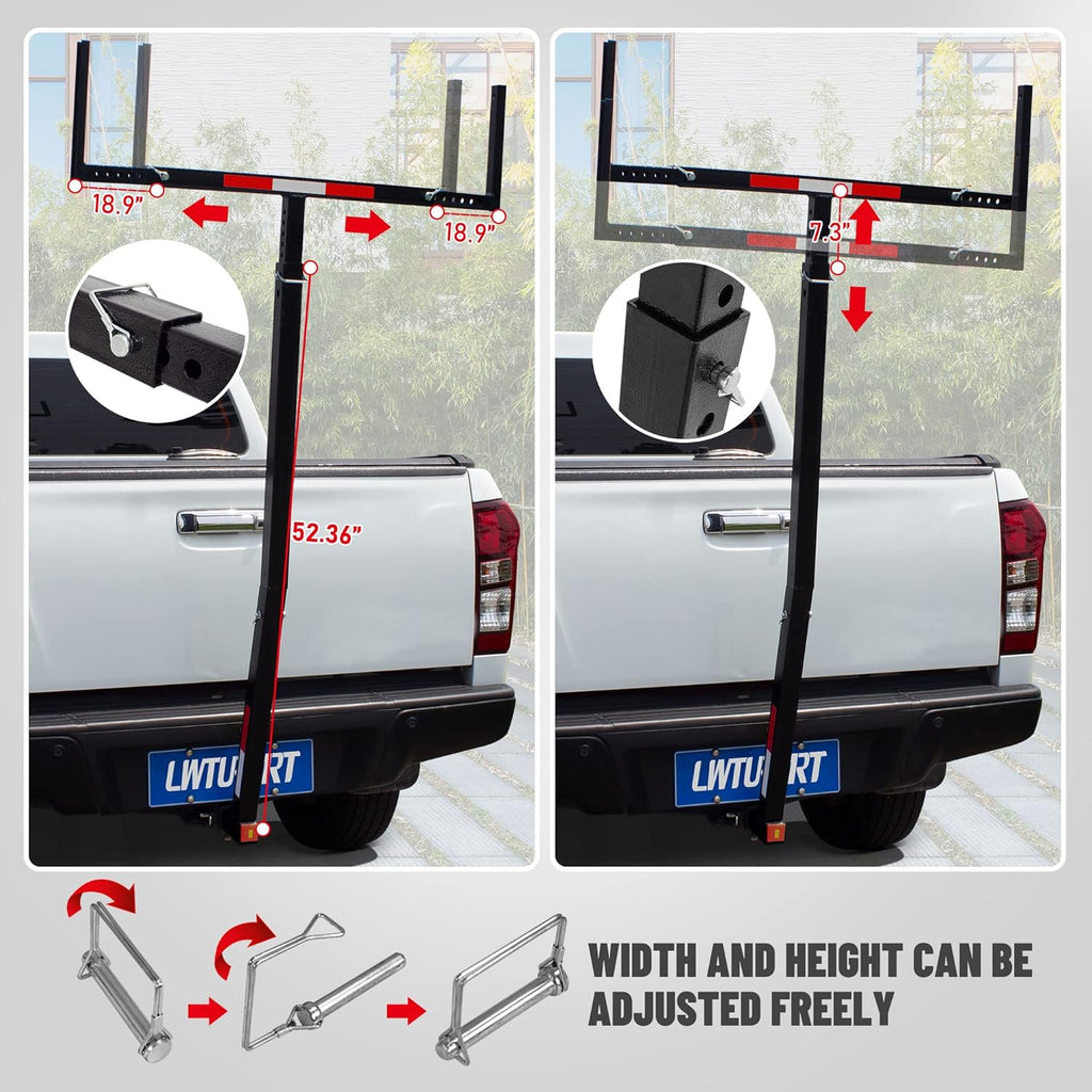 Pickup Truck Bed Extender, Heavy Duty Steel Hitch Mount Q428