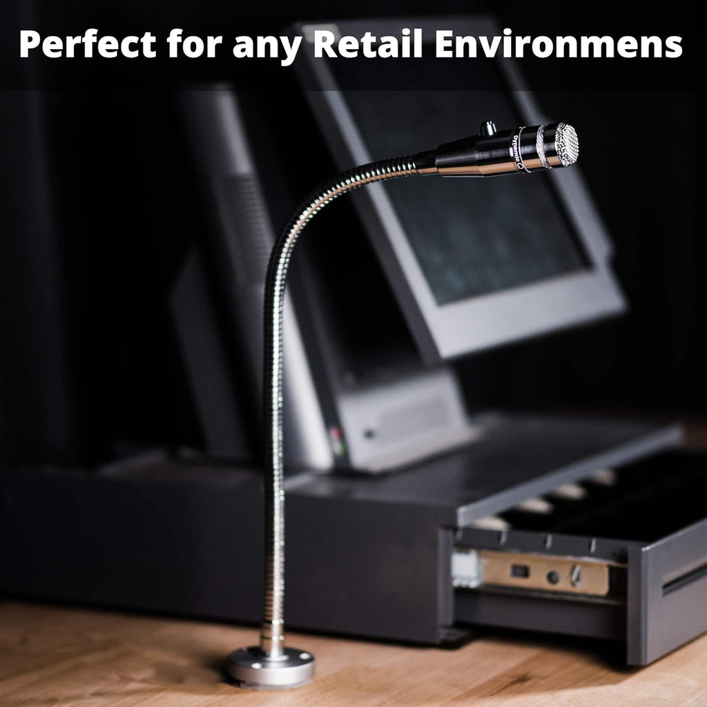 Cardioid Dynamic Low Z Microphone with 18 Inch Gooseneck and Push-to-Talk Switch I477350