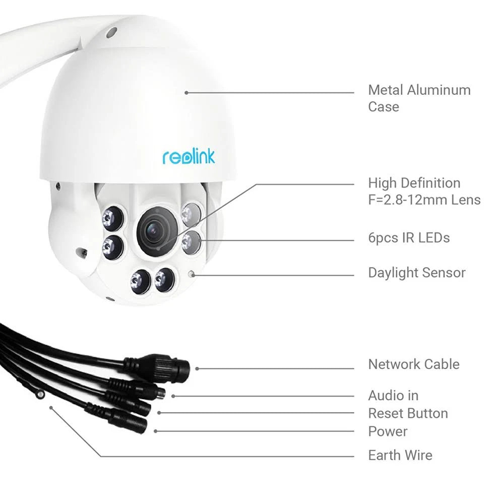 5MP Super HD PTZ Security Camera with 4X Optical Zoom P4440