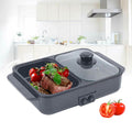 2-IN-1 Electric Hot Pot BBQ Grill Smokeless Cooking Pan 1200W A750