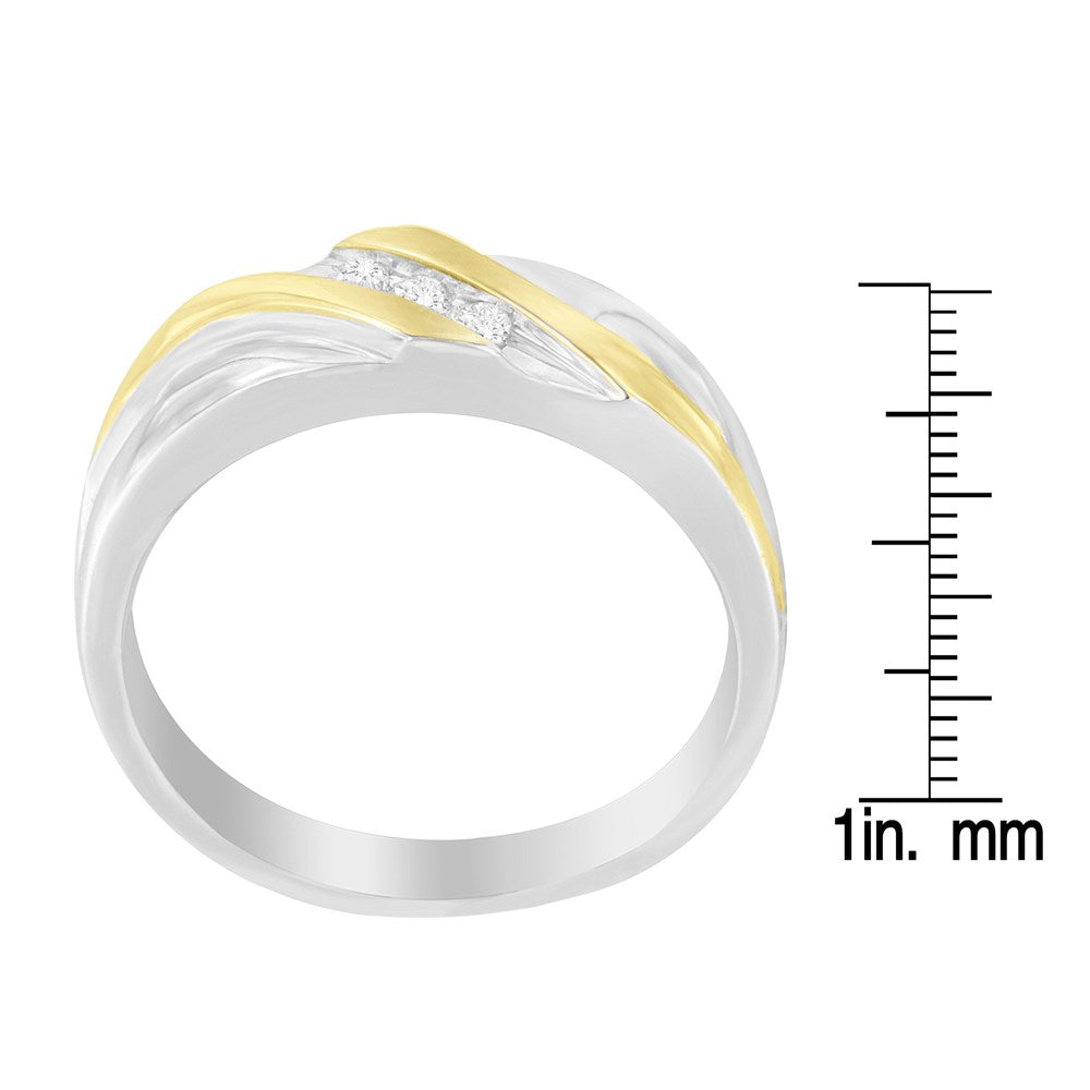 10k Two-Toned Gold Diamond 3-Stone Ring A492