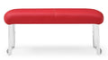 Red Leatherette Bench with Stainless Steel Base Z85445