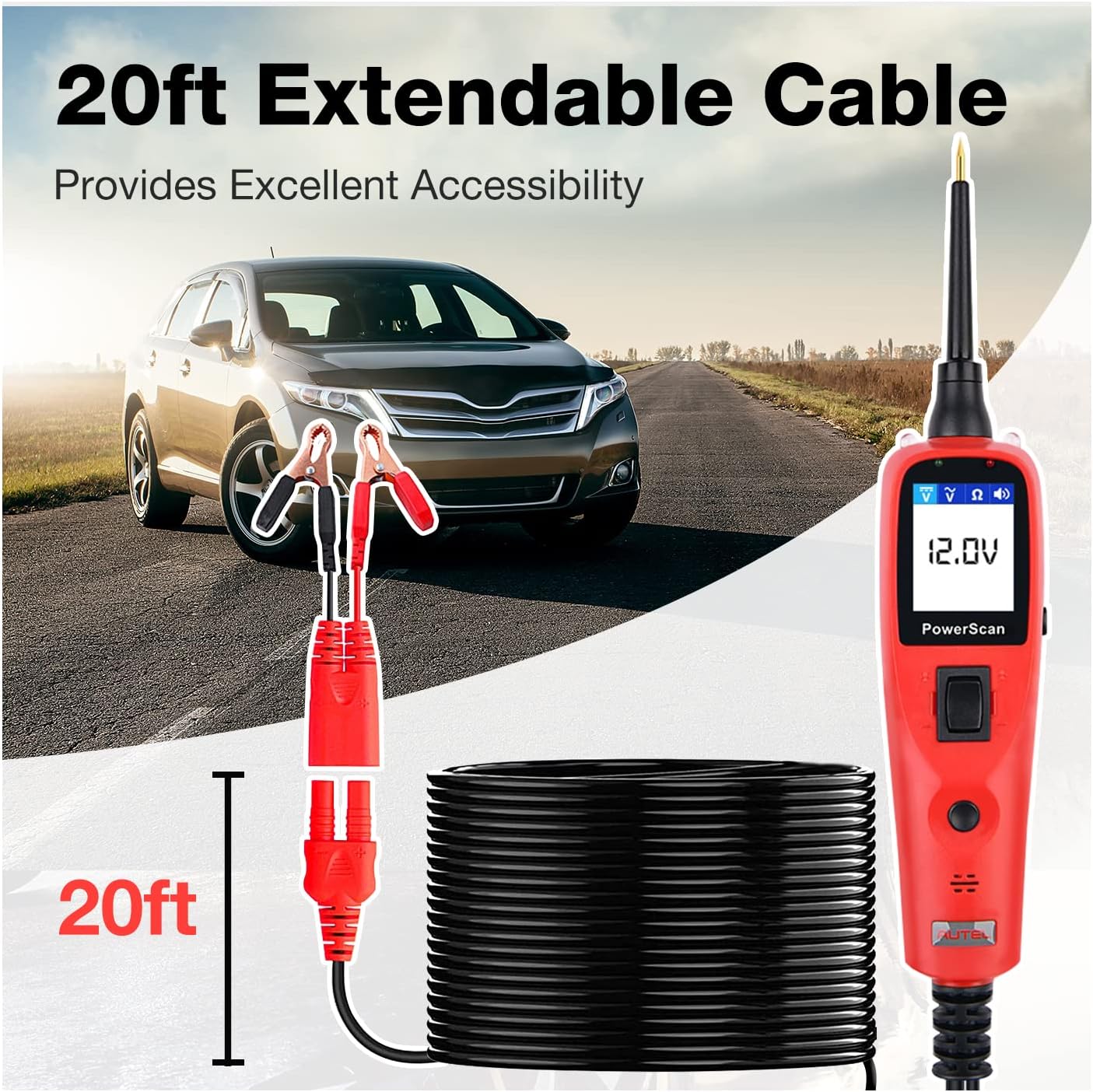 Circuit Tester with 20ft Cable, Built-In Circuit Breaker P124