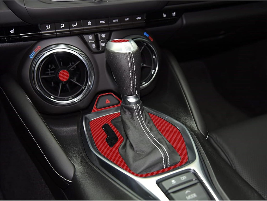 Red 28PCS Carbon Fiber Texture Vinyl Wrap Center Console Dashboard Cover Sticker H4555