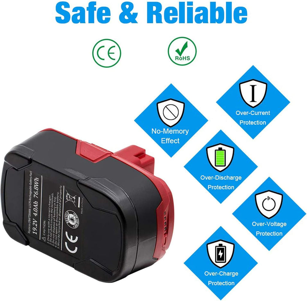 4Pack 4.0Ah C3 Battery for Craftsman 19.2V Lithium ion Batteries I50073