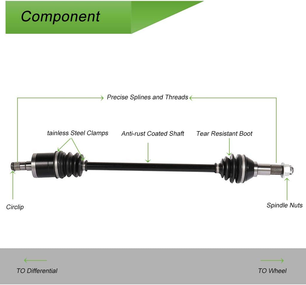 CV Axle Drive Shaft Assembly Rear Right Pack of 2 Y1588