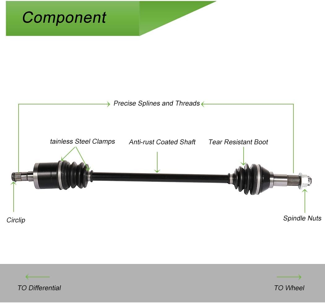 CV Axle Drive Shaft Assembly Rear Right Pack of 2 Y1588