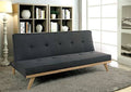 Black Faux Leather Tufted Futon V2204