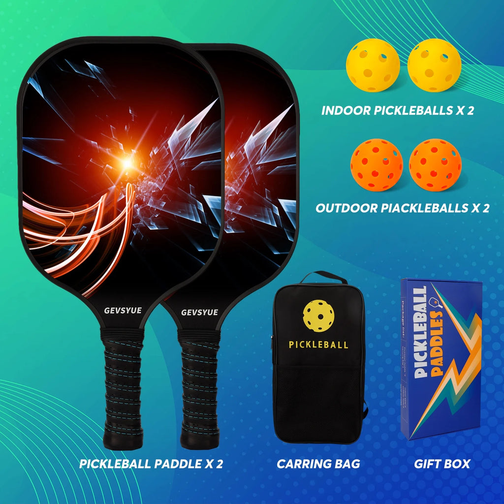 Pickleball Paddles Set, 2 Paddles, 4 Balls, Paddle Bag U421