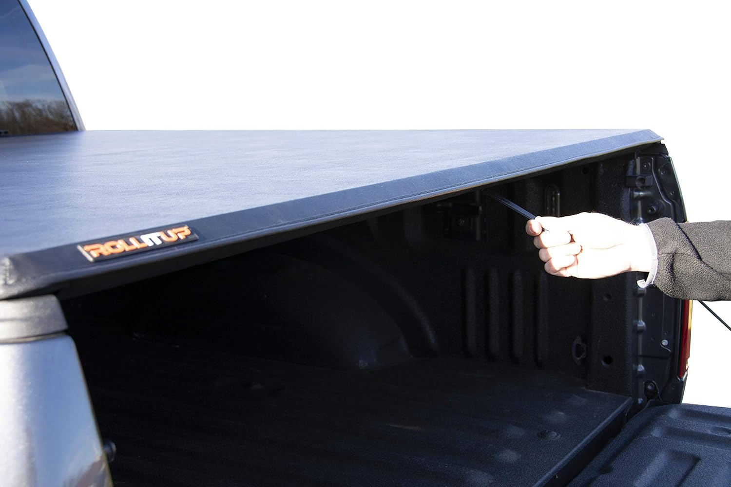 Soft Roll Up Truck Bed Tonneau Cover for 2015 - 2022 Ford F150 6.6’ Bed (Black) U47258