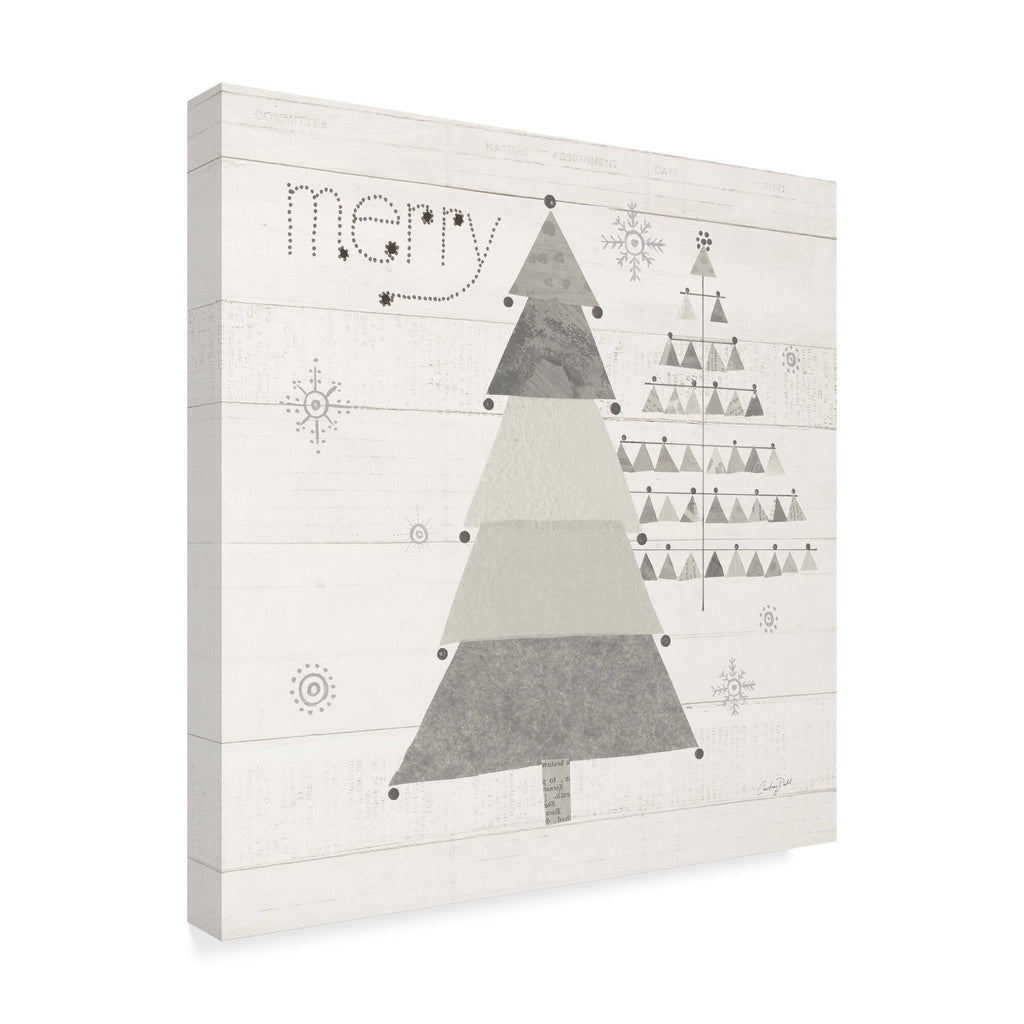 Christmas Patchwork Neutral Canvas Art V4586