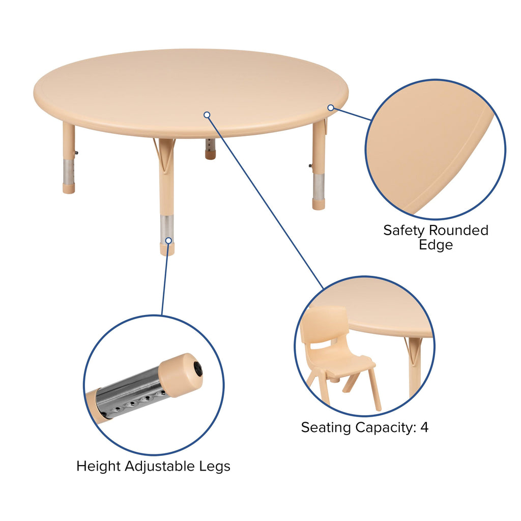 45 inch Round Plastic Height Adjustable Activity Table V80566
