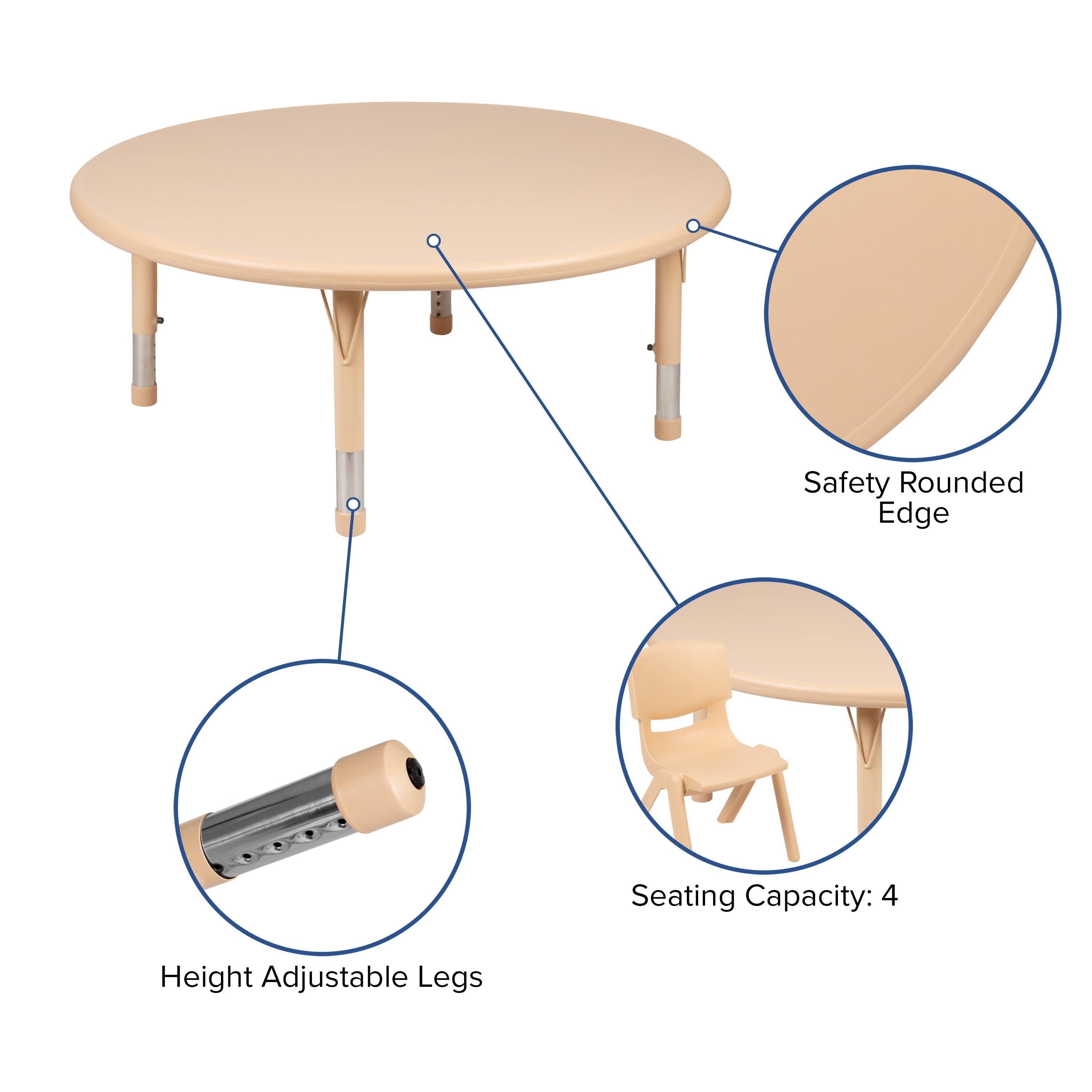 45 inch Round Plastic Height Adjustable Activity Table V80566