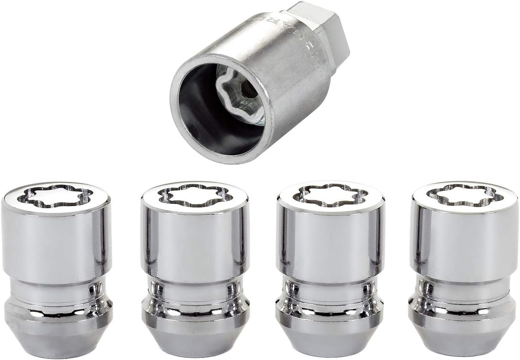 Chrome Cone Seat Wheel Locks (M12 x 1.25 Thread Size) - 4 Locks / 1 Key O771073