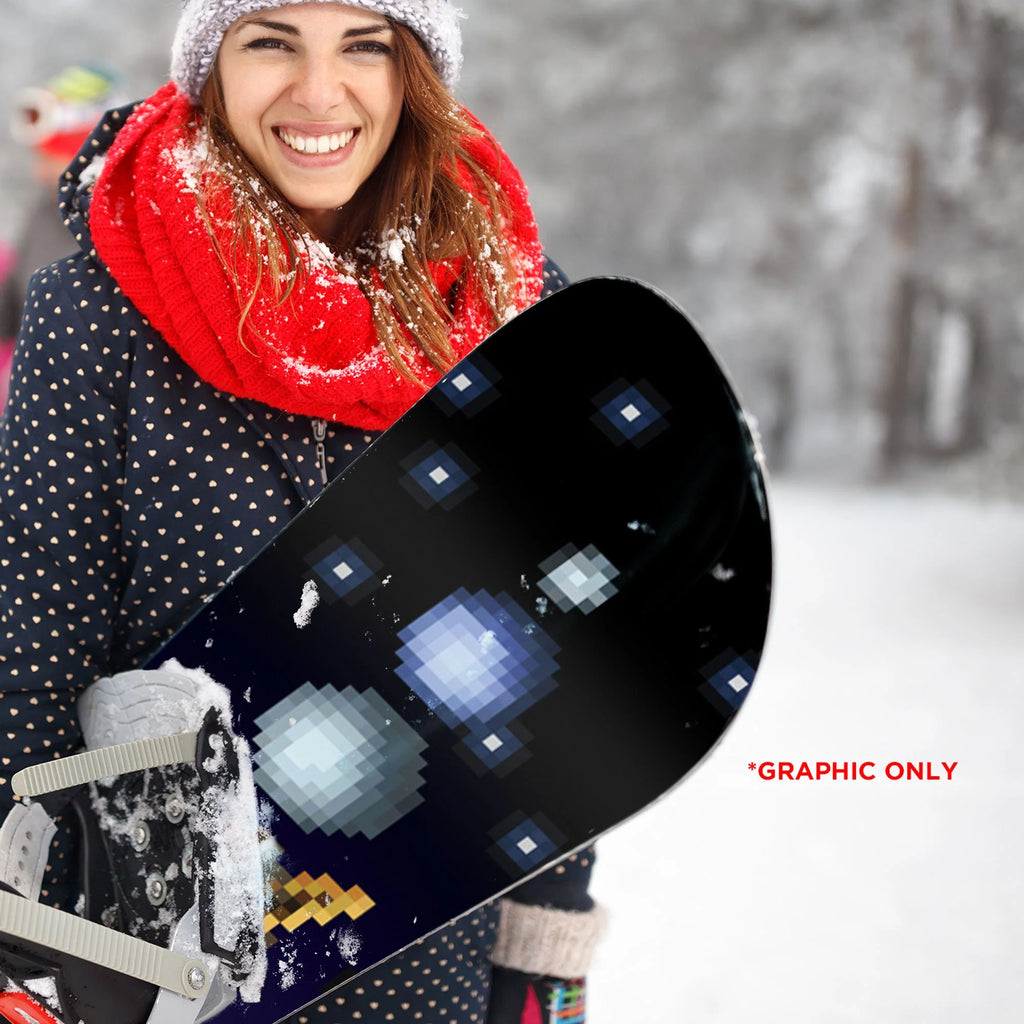 8 bit Solar System Planets Snowboard Wrap Sticker Skin Cover F9912