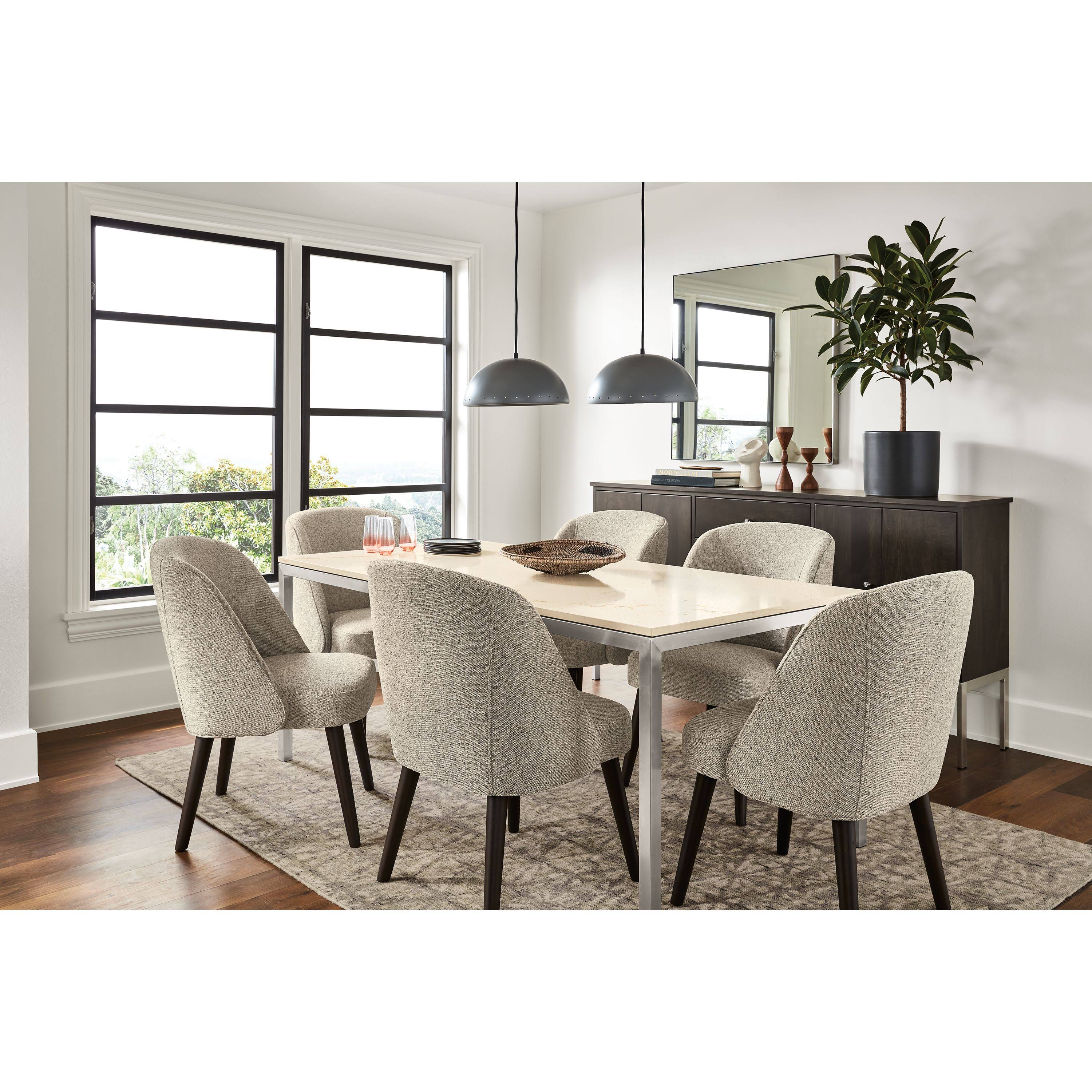 Modern Cora Side Chair in Tatum Moss with Charcoal Legs Green Brown Performance Fabric F6459