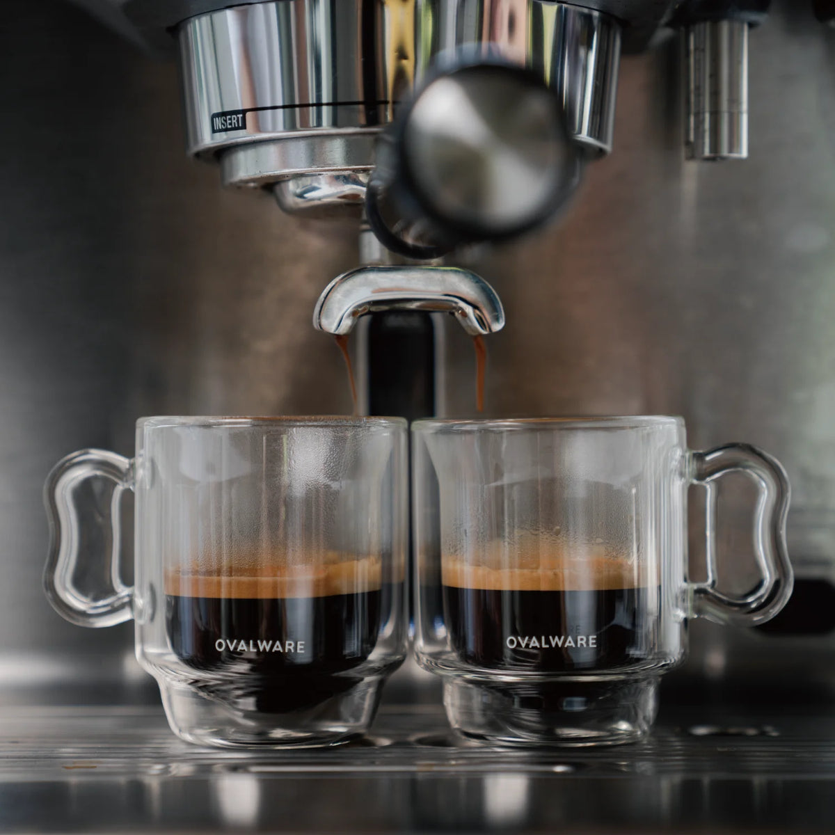 Double-Walled Clear Borosilicate Glass Espresso Cups Set of 2 S691
