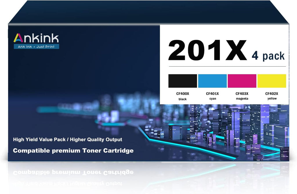 Compatible Toner Cartridge for HP 201X 201A CF400X CF401X CF402X CF403X CF400A MFP M277dw M252dw M277n M277c6 M252n M277 Black Cyan Magenta Yellow N423