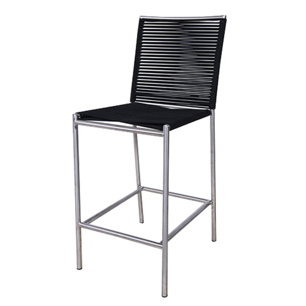 Gray Steel Black Outdoor Counter Height Stool R647545