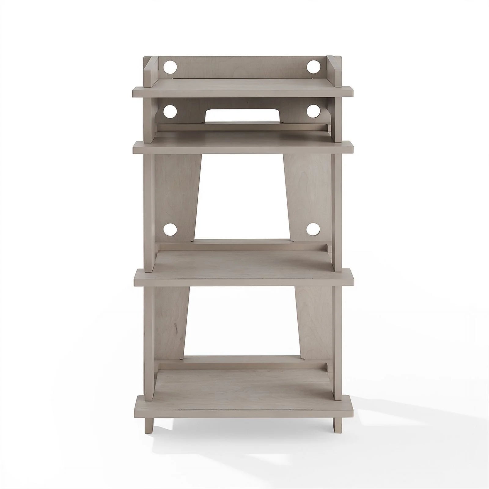 Gray MDF Wood and Birch Veneer Turntable Stand M137